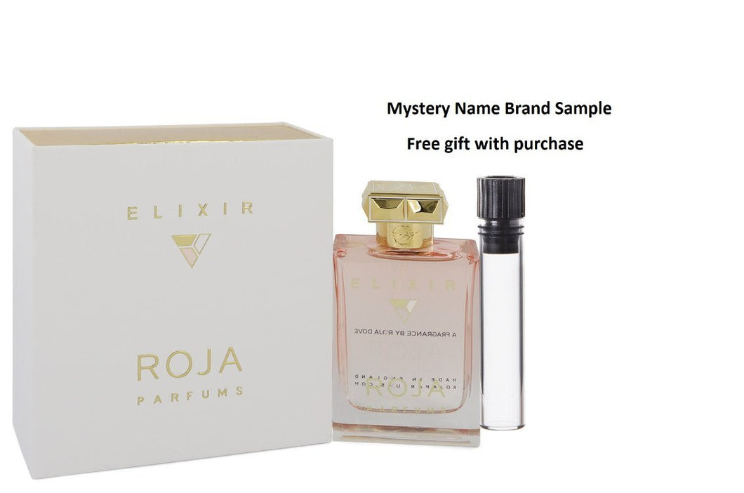 Roja Elixir Pour Femme Essence De Parfum by Roja Parfums Extrait De Parfum Spray (Unisex) 3.4 oz And a Mystery Name brand sample vile