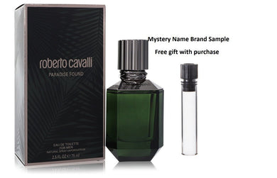 Paradise Found by Roberto Cavalli Eau De Toilette Spray 2.5 oz And a Mystery Name brand sample vile