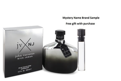John Varvatos Nick Jonas JV x NJ by John Varvatos Eau De Toilette Spray (Silver Edition) 4.2 oz And a Mystery Name brand sample vile