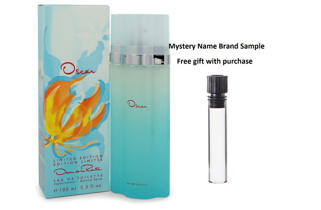 OSCAR by Oscar de la Renta Eau De Toilette Spray (Limited Edition) 3.3 oz And a Mystery Name brand sample vile