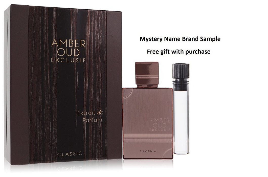 Amber Oud Exclusif Classic by Al Haramain Eau De Parfum Spray (Unisex) 2 oz And a Mystery Name brand sample vile