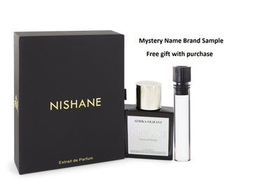 Afrika Olifant by Nishane Extrait De Parfum Spray (Unisex) 1.7 oz And a Mystery Name brand sample vile