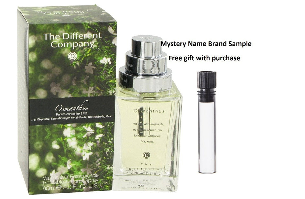 Osmanthus by The Different Company Eau De Toilette Spray Refilbable 3 oz And a Mystery Name brand sample vile