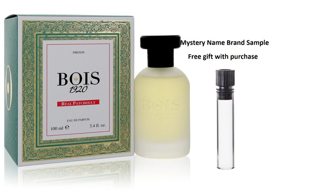 Real Patchouly by Bois 1920 Eau De Parfum Spray 3.4 oz And a Mystery Name brand sample vile