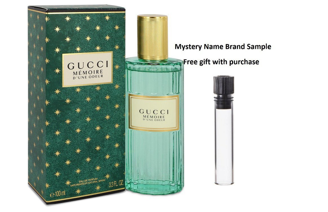 Gucci Memoire D'une Odeur by Gucci Eau De Parfum Spray (Unisex) 3.3 oz And a Mystery Name brand sample vile