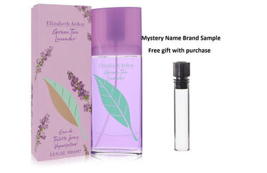 Green Tea Lavender by Elizabeth Arden Eau De Toilette Spray 3.3 oz And a Mystery Name brand sample vile