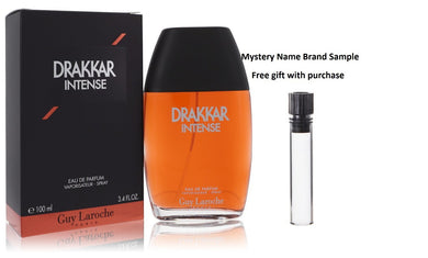 Drakkar Intense by Guy Laroche Eau De Parfum Spray 3.4 oz And a Mystery Name brand sample vile