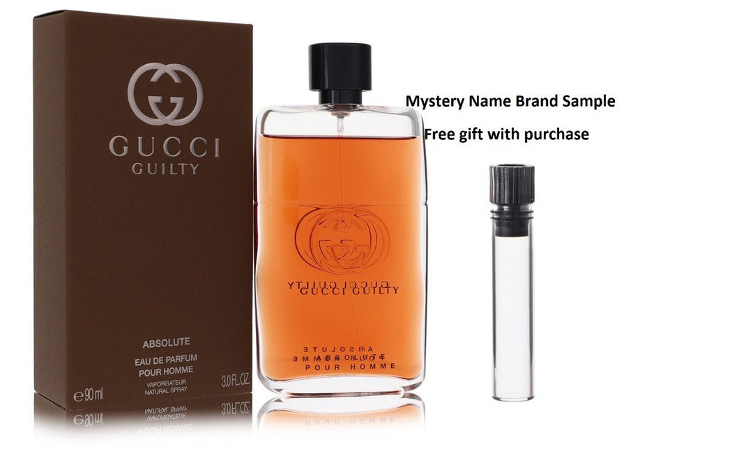 Gucci Guilty Absolute by Gucci Eau De Parfum Spray 3 oz And a Mystery Name brand sample vile