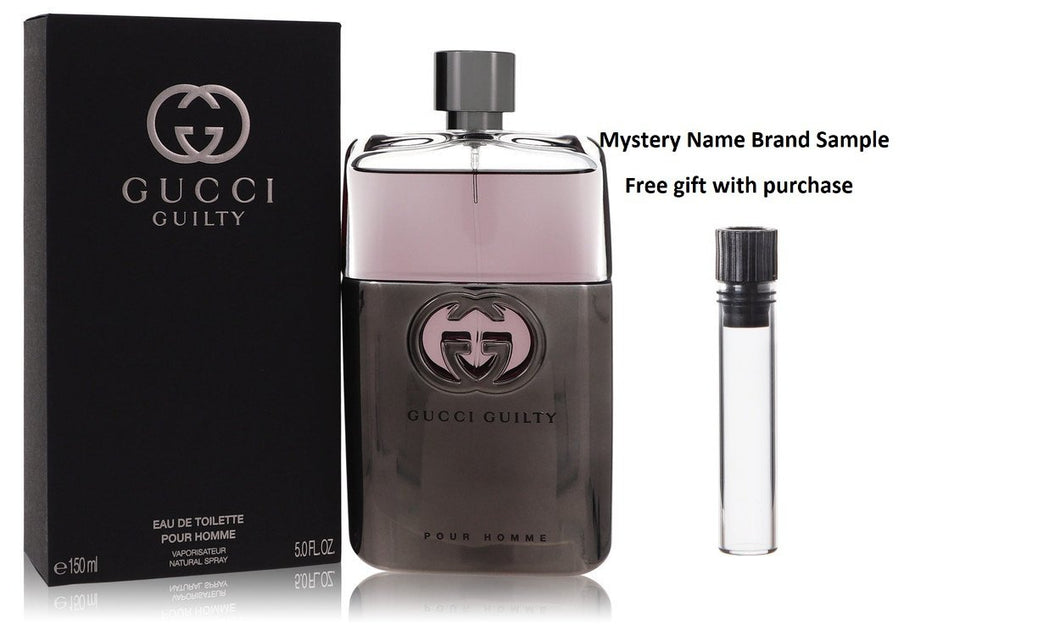 Gucci Guilty by Gucci Eau De Toilette Spray 5 oz And a Mystery Name brand sample vile