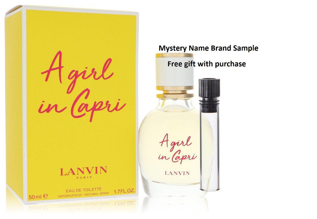 A Girl in Capri by Lanvin Eau De Toilette Spray 1.7 oz And a Mystery Name brand sample vile