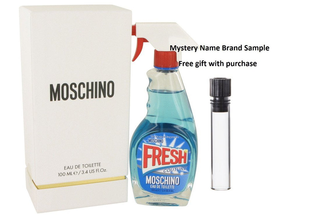 Moschino Fresh Couture by Moschino Eau De Toilette Spray 3.4 oz And a Mystery Name brand sample vile