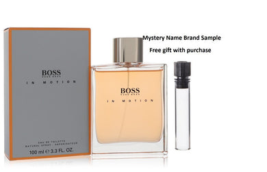 Boss In Motion by Hugo Boss Eau De Toilette Spray 3.3 oz And a Mystery Name brand sample vile