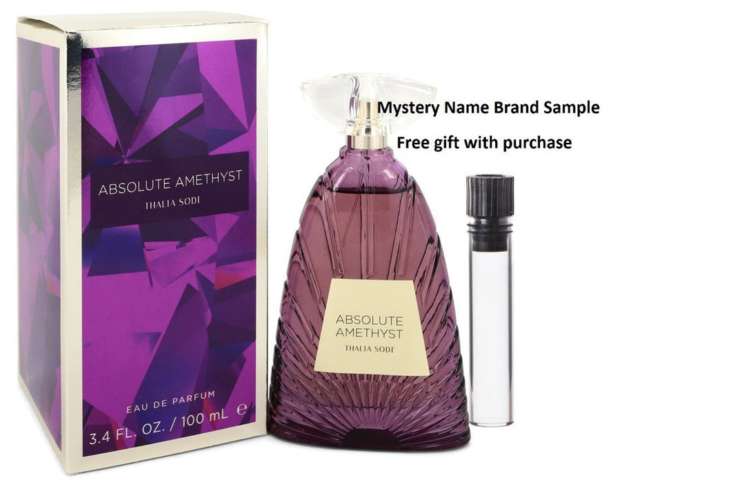 Absolute Amethyst by Thalia Sodi Eau De Parfum Spray 3.4 oz And a Mystery Name brand sample vile