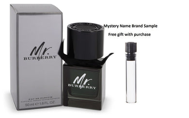 Mr Burberry by Burberry Eau De Parfum Spray 1.6 oz And a Mystery Name brand sample vile