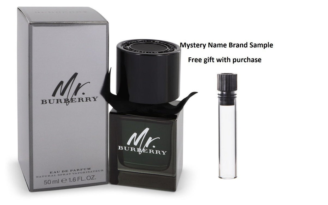 Mr Burberry by Burberry Eau De Parfum Spray 1.6 oz And a Mystery Name brand sample vile