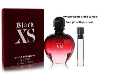 Black XS by Paco Rabanne Eau De Parfum Spray (New Packaging) 2.7 oz And a Mystery Name brand sample vile