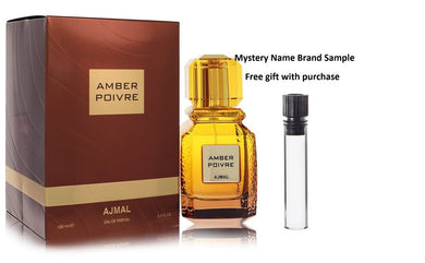 Amber Poivre by Ajmal Eau De Parfum Spray (Unisex) 3.4 oz And a Mystery Name brand sample vile