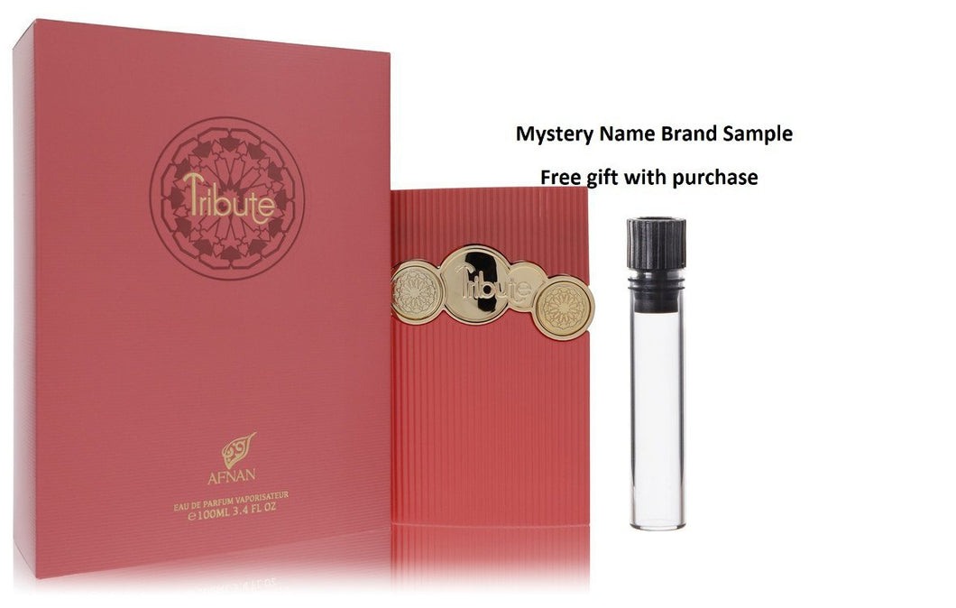 Afnan Tribute Pink by Afnan Eau De Parfum Spray 3.4 oz And a Mystery Name brand sample vile