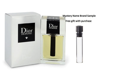Dior Homme by Christian Dior Eau De Toilette Spray (New Packaging 2020) 1.7 oz And a Mystery Name brand sample vile
