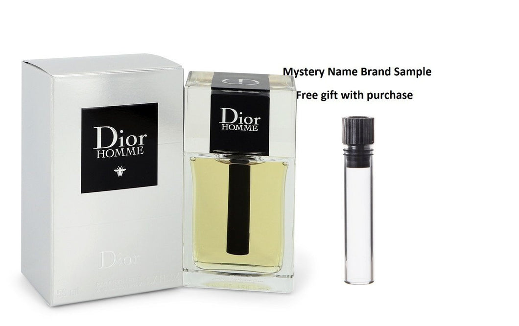 Dior Homme by Christian Dior Eau De Toilette Spray (New Packaging 2020) 1.7 oz And a Mystery Name brand sample vile
