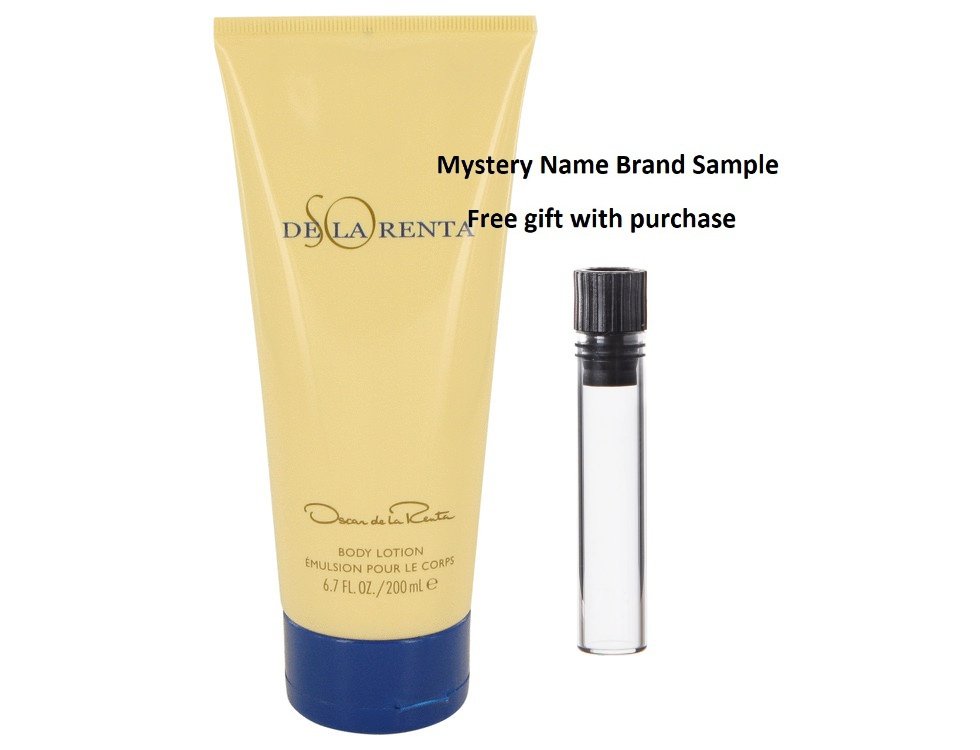 SO DE LA RENTA by Oscar de la Renta Body Lotion 6.7 oz And a Mystery Name brand sample vile