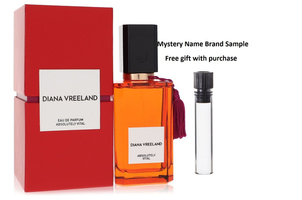 Diana Vreeland Absolutely Vital by Diana Vreeland Eau De Parfum Spray 3.4 oz And a Mystery Name brand sample vile