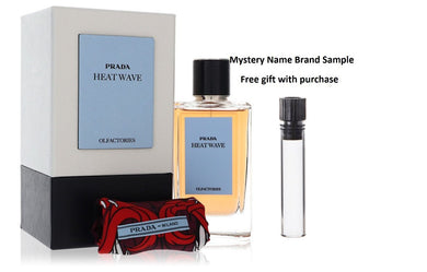 Prada Olfactories Heat Wave by Prada Eau De Parfum Spray with Gift Pouch (Unisex) 3.4 oz 3.4 oz Eau de Parfum Spray + Gift Pouch And a Mystery Name brand sample vile