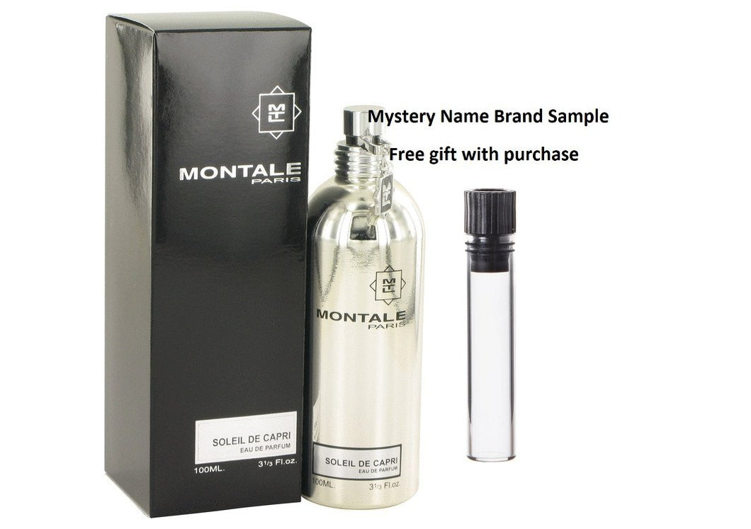Montale Soleil De Capri by Montale Eau De Parfum Spray 3.3 oz And a Mystery Name brand sample vile
