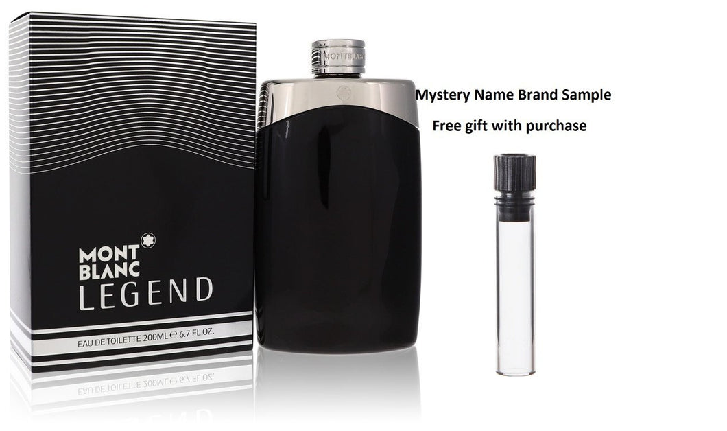 MontBlanc Legend by Mont Blanc Eau De Toilette Spray 6.7 oz And a Mystery Name brand sample vile