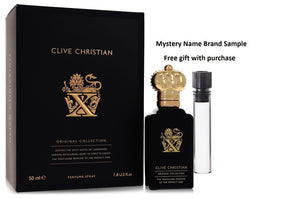 Clive Christian X by Clive Christian Pure Parfum Spray 1.6 oz And a Mystery Name brand sample vile