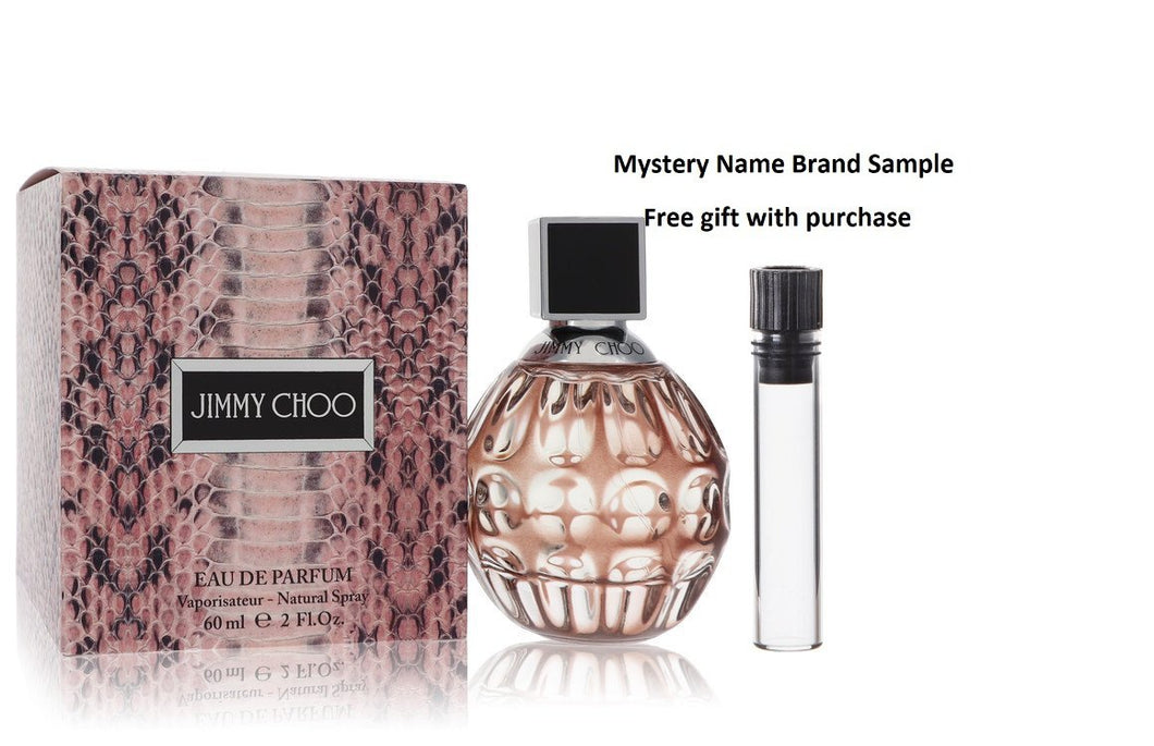 Jimmy Choo by Jimmy Choo Eau De Parfum Spray 2 oz And a Mystery Name brand sample vile