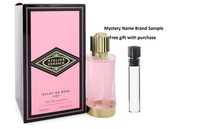 Eclat De Rose by Versace Eau De Parfum Spray (Unisex) 3.4 oz And a Mystery Name brand sample vile