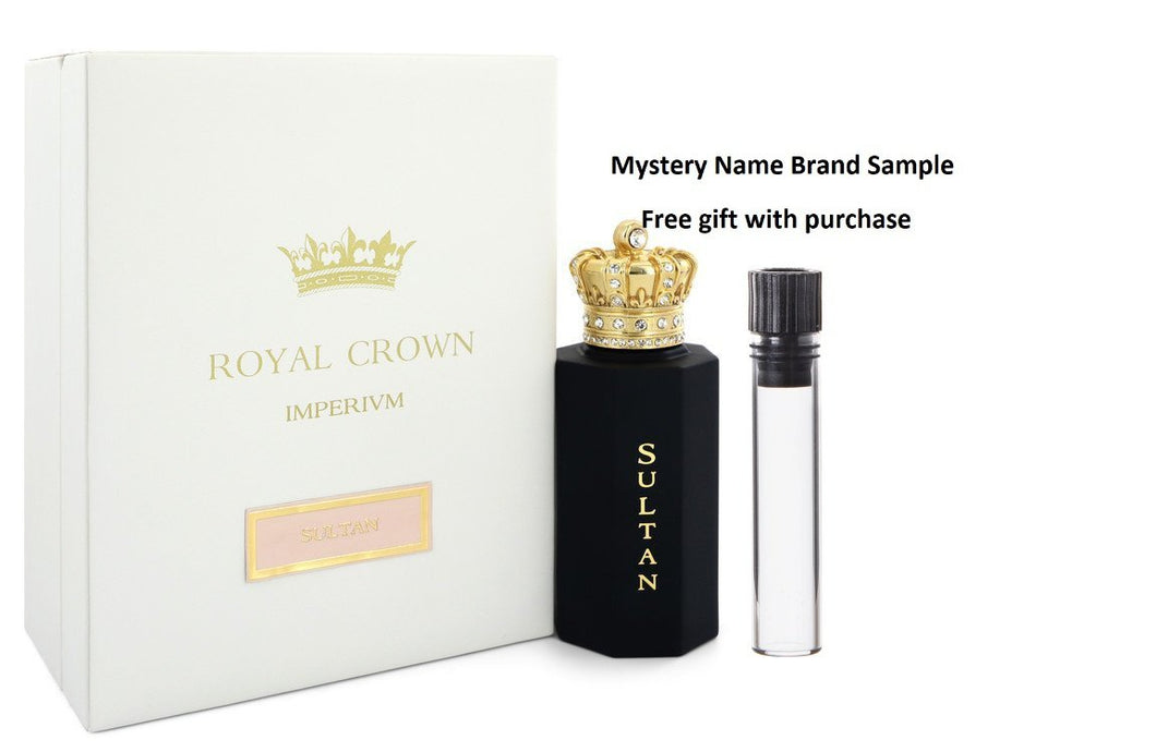 Royal Crown Sultan by Royal Crown Extrait De Parfum Spray (Unisex) 3.4 oz And a Mystery Name brand sample vile
