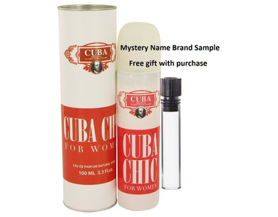 Cuba Chic by Fragluxe Eau De Parfum Spray 3.3 oz And a Mystery Name brand sample vile
