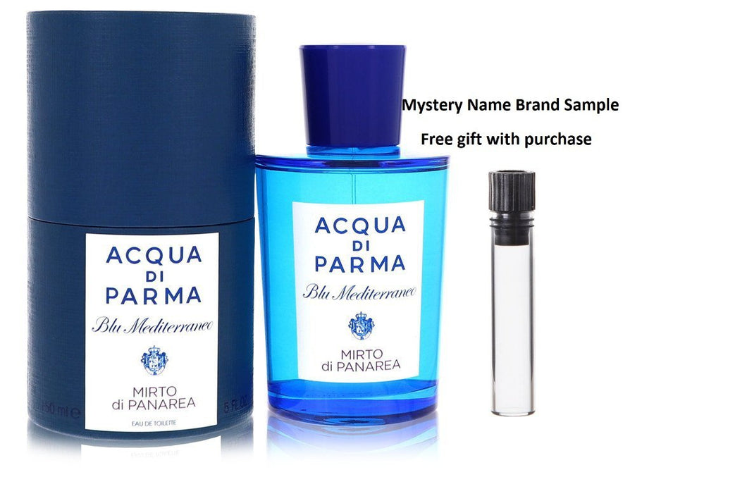 Blu Mediterraneo Mirto Di Panarea by Acqua Di Parma Eau De Toilette Spray (Unisex) 5 oz And a Mystery Name brand sample vile