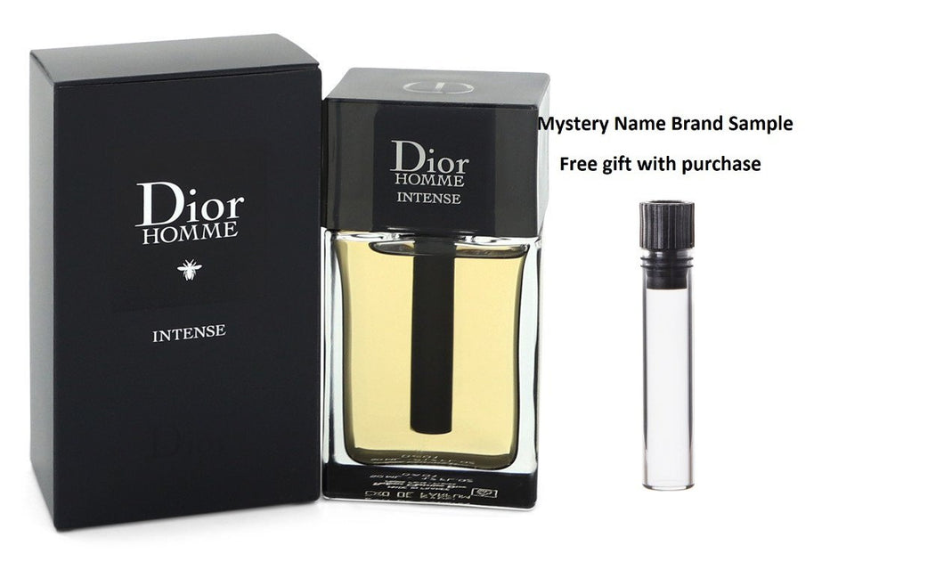 Dior Homme Intense by Christian Dior Eau De Parfum Spray (New Packaging 2020) 1.7 oz And a Mystery Name brand sample vile