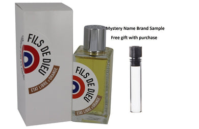 Fils De Dieu by Etat Libre D'Orange Eau De Parfum Spray (Unisex) 3.4 oz And a Mystery Name brand sample vile