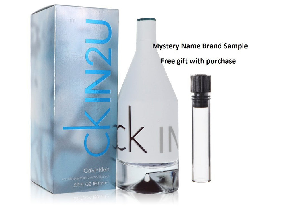 CK In 2U by Calvin Klein Eau De Toilette Spray 5 oz And a Mystery Name brand sample vile