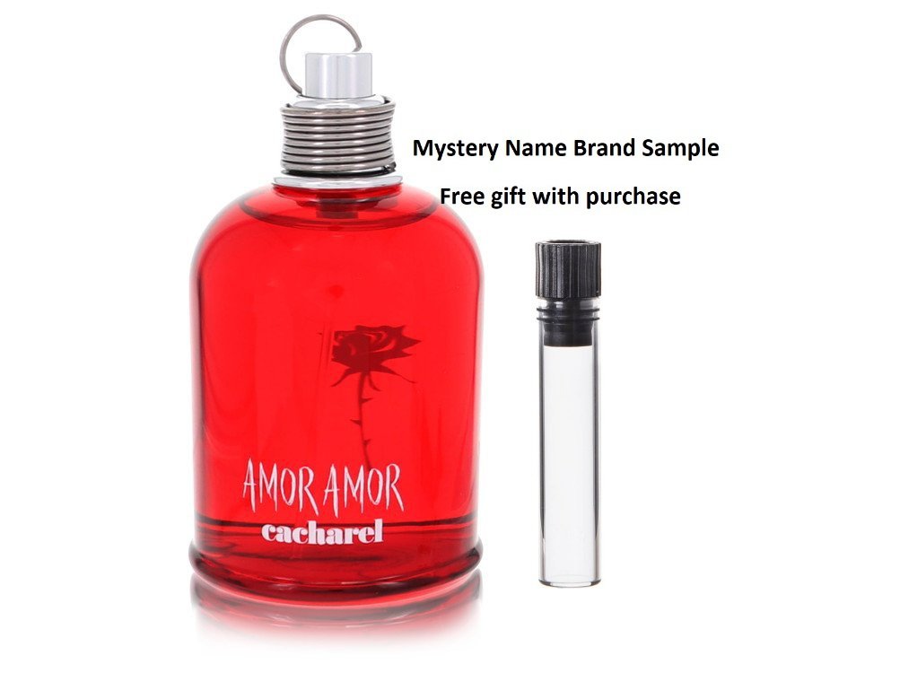 Amor Amor by Cacharel Eau De Toilette Spray (Tester) 3.4 oz And a Mystery Name brand sample vile