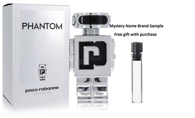 Paco Rabanne Phantom by Paco Rabanne Eau De Toilette Spray 3.4 oz And a Mystery Name brand sample vile