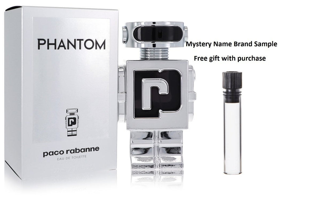 Paco Rabanne Phantom by Paco Rabanne Eau De Toilette Spray 3.4 oz And a Mystery Name brand sample vile