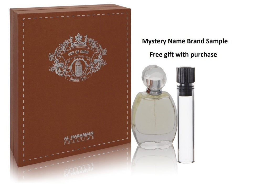 Al Haramain Ode Of Oudh by Al Haramain Eau De Parfum Spray (Unisex) 2.4 oz And a Mystery Name brand sample vile