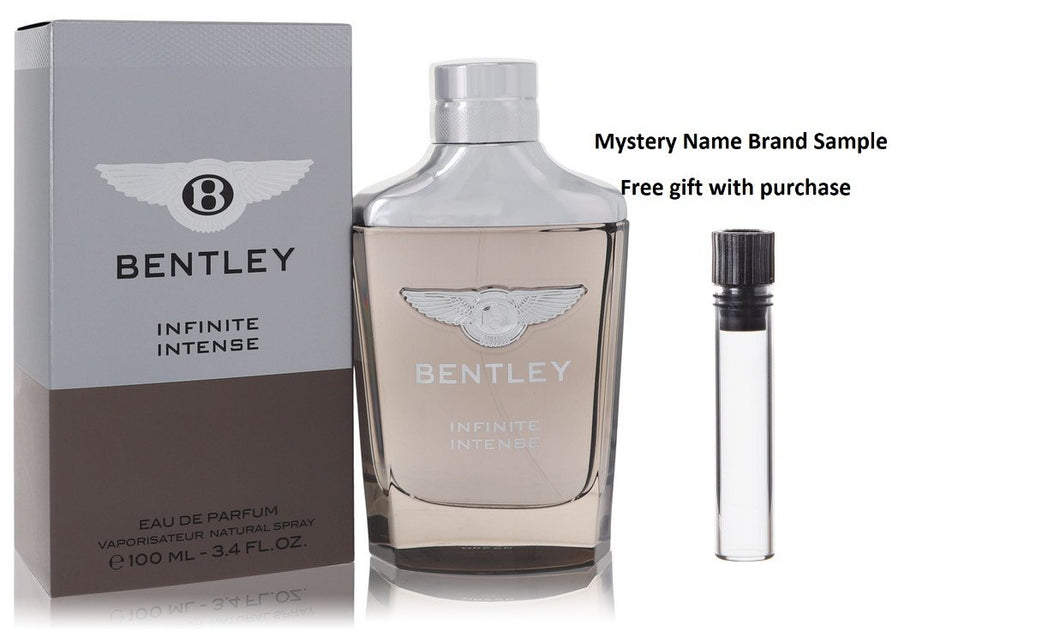 Bentley Infinite Intense by Bentley Eau De Parfum Spray 3.4 oz And a Mystery Name brand sample vile