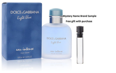 Light Blue Eau Intense by Dolce & Gabbana Eau De Parfum Spray 3.3 oz And a Mystery Name brand sample vile