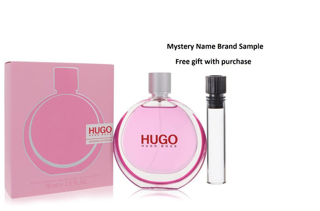 Hugo Extreme by Hugo Boss Eau De Parfum Spray 2.5 oz And a Mystery Name brand sample vile