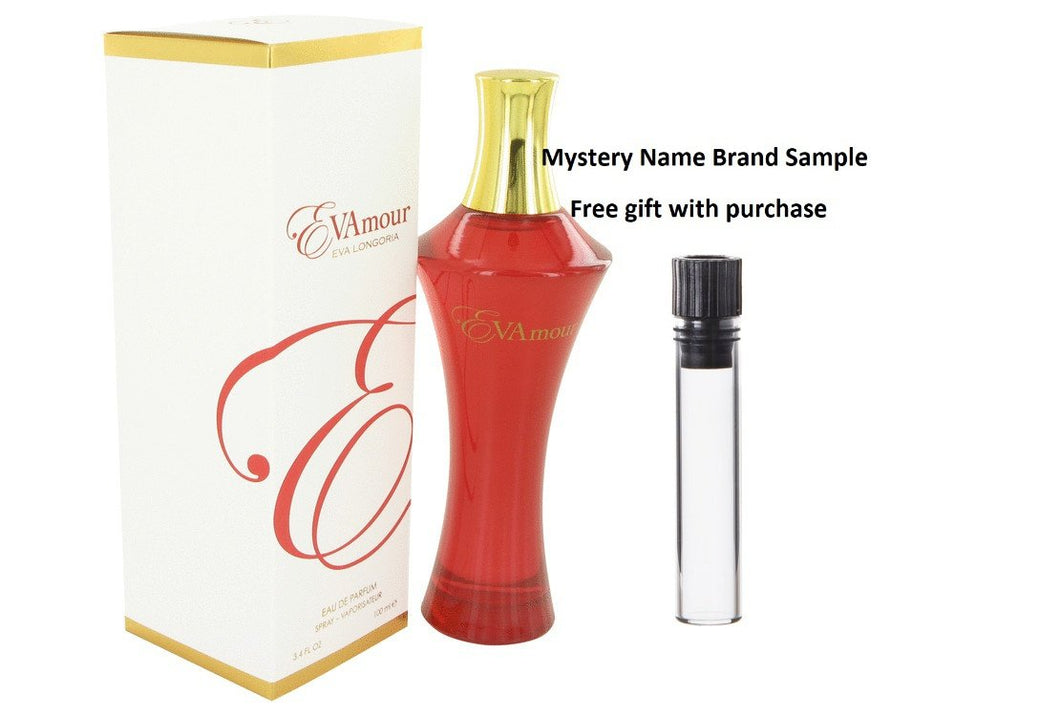 Evamour by Eva Longoria Eau De Parfum Spray 3.4 oz And a Mystery Name brand sample vile
