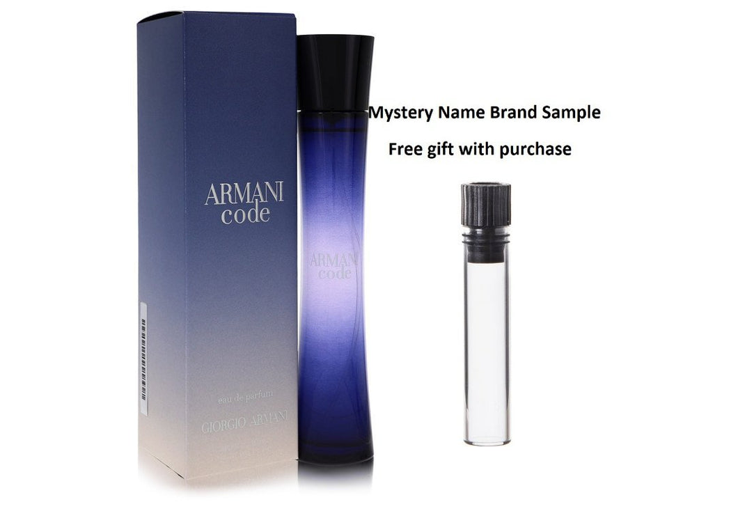 Armani Code by Giorgio Armani Eau De Parfum Spray 2.5 oz And a Mystery Name brand sample vile