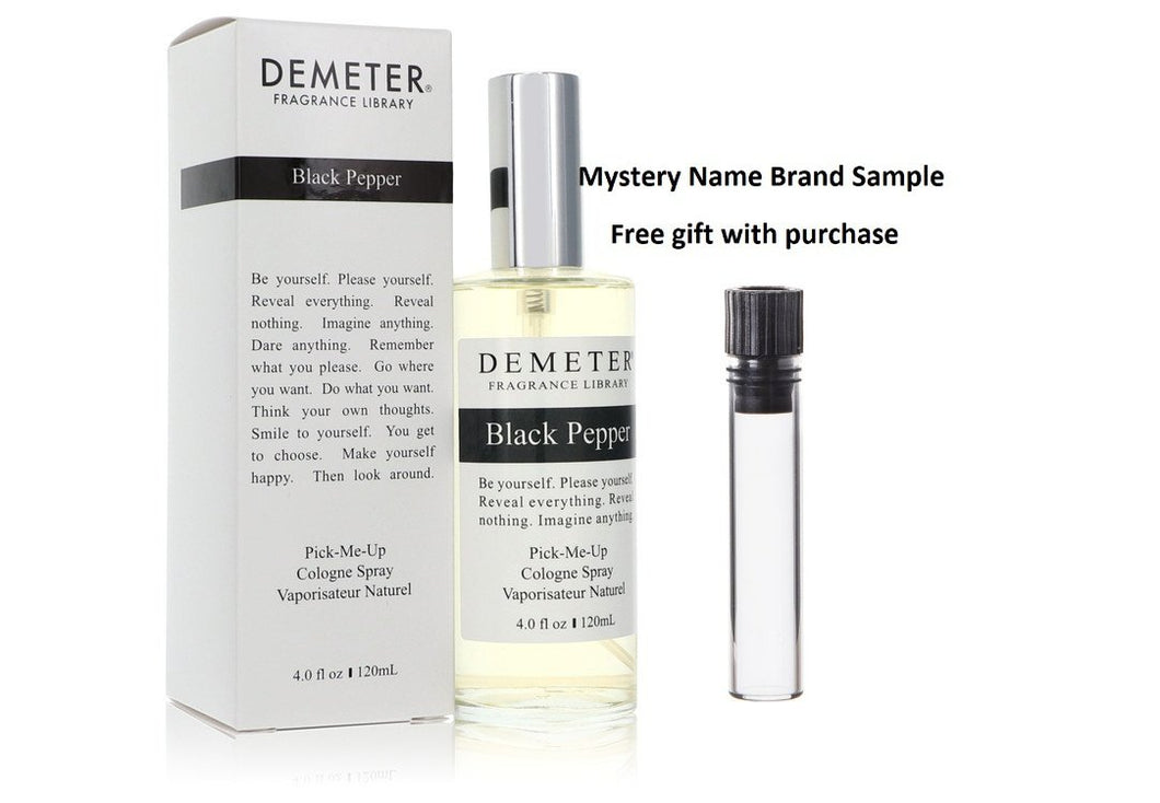 Demeter Black Pepper by Demeter Cologne Spray (Unisex) 4 oz And a Mystery Name brand sample vile