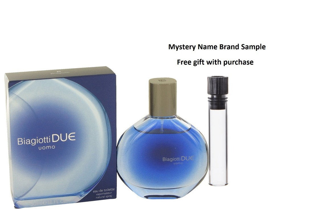 Due by Laura Biagiotti Eau De Toilette Spray 1.6 oz And a Mystery Name brand sample vile