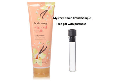 Bodycology Whipped Vanilla by Bodycology Body Cream 8 oz And a Mystery Name brand sample vile